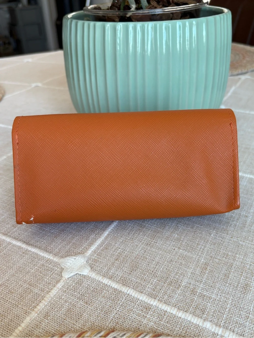 Tory Burch Orange Eyeglasses Case & Pouch